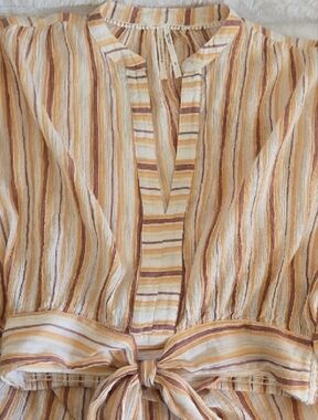 Anthropologie Dolman Sleeve Gauze Stripe, Small Petite